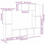 vidaXL Ensemble meuble TV 7 Pièces Bois ancien 80 x 30 x 30 cm