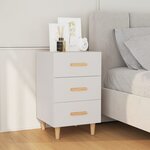 vidaXL Table de chevet blanc 40x40x66 cm bois d'ingénierie