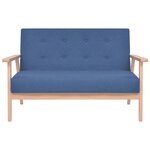 vidaXL Ensemble de canapé 2 Pièces Tissu bleu