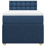 vidaXL Sommier à lattes de lit avec matelas Bleu 90x200 cm Tissu