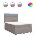 vidaXL Sommier à lattes de lit avec matelas Taupe 140x190 cm Tissu