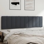 vidaXL Coussin de tête de lit Hanko gris foncé 183 cm velours