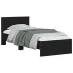 vidaXL Cadre de lit sans matelas avec tête de lit noir 90x190 cm