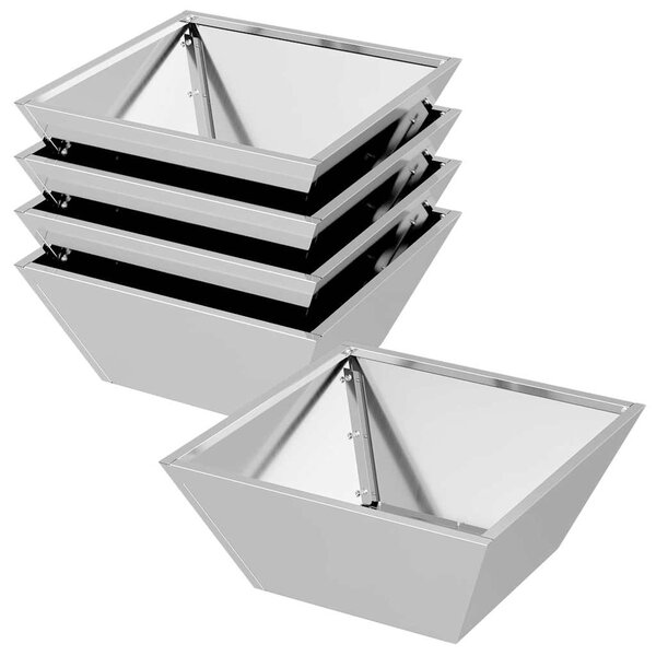 vidaXL Jardinières en bowl   5 pièces  40x40x15 cm  en acier galvanisé.