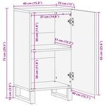 vidaXL Buffet 40x33.5x75 cm en bois de manguier massif