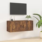 vidaXL Meuble TV mural Chêne fumé 100x34 5x40 cm