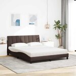 vidaXL Lit avec matelas Hanko marron foncé 160x200 cm tissu