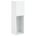 vidaXL Ensemble de meubles TV muraux 7 Pièces avec lumières LED blanc