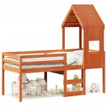 vidaXL Lit haut sans matelas cire marron 90x190 cm bois de pin massif