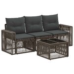 vidaXL Ensemble de canapé de jardin 4 Pièces Gris et Gris foncé polyrotin