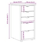 vidaXL Armoire 34 x 39 x 61 5 cm Bois de Pin Massif Marron miel