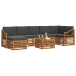 vidaXL Ensemble de canapés d'extérieur 8 Pièces Naturel et Anthracite