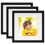 vidaXL Cadres photo 3D 3 Pièces Noir 23x23 cm pour photos 13x13 cm
