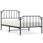 vidaXL Cadre de lit métal avec tête de lit/pied de lit noir 100x190 cm