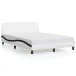 vidaXL Cadre de lit sans matelas blanc et noir 140x190 cm similicuir