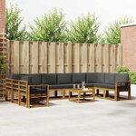 vidaXL Ensemble de canapés d'extérieur 11 pc Naturel et Anthracite