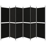vidaXL Cloison de séparation 6 panneaux Noir 300x180 cm Tissu