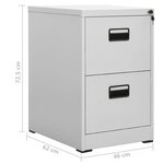 vidaXL Classeur Gris clair 46x62x72 5 cm Acier