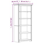 vidaXL Bibliothèque BODO marron 82x40x173 cm bois pin massif 5 niveaux