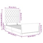 Cadre de lit vidaXL Rose 90x200 cm Velours