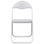 vidaXL Chaise pliante 8 Pièces Blanc 48 x 43 5 x 81 cm Simili cuir