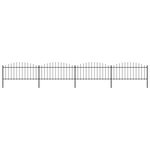 vidaXL Clôture de jardin à dessus en lance Acier (0 5-0 75)x6 8 m Noir