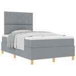 vidaXL Lit à ressorts avec matelas Gris clair 120 x 200 cm tissu