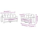 vidaXL Ensemble de canapés 2 Pièces avec coussins Gris foncé Tissu