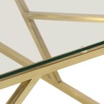 vidaXL Table basse doré acier inoxydable et verre trempé