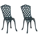 Chaises de jardin vidaXL 2 Pièces Vert en alu