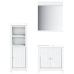vidaXL Meubles de salle de bain 3 Pièces BERG blanc bois de pin massif