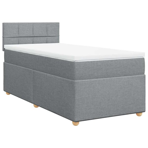 vidaXL Sommier à lattes de lit avec matelas gris clair 80x200 cm tissu