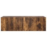 vidaXL Meuble TV mural avec lumières LED chêne fumé 100x35x31 cm