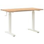 vidaXL Bureau Blanc et Naturel 120 x 60 cm Bois de chêne massif