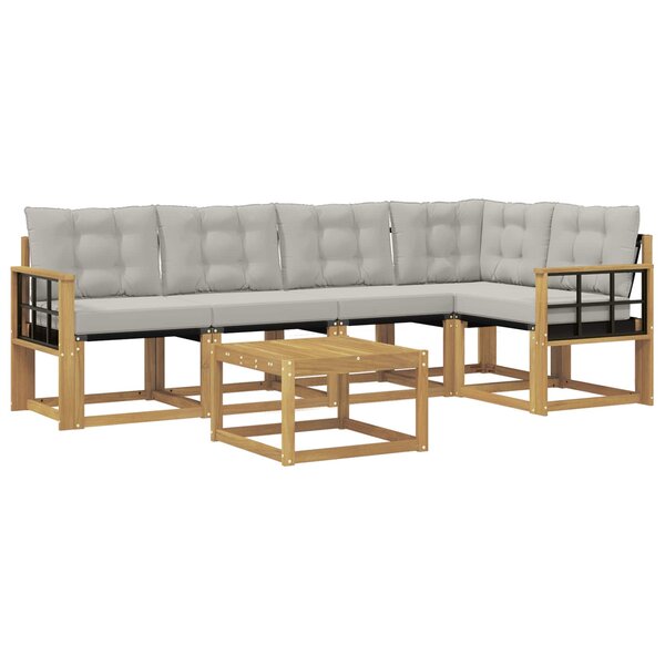 vidaXL Ensemble de canapés d'extérieur 6 pc Blanc et gris clair