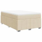 vidaXL Sommier à lattes de lit avec matelas Crème 120x200 cm Tissu