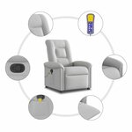 vidaXL Fauteuil de massage inclinable gris nuage tissu
