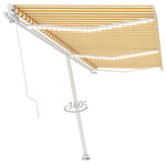 vidaXL Auvent manuel rétractable avec LED 600x300 cm Jaune et blanc
