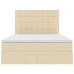 vidaXL Lit avec rangement et matelas Crème 140 x 200 cm Polyester