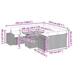 vidaXL Salon de jardin avec coussins 9 Pièces beige résine tressée