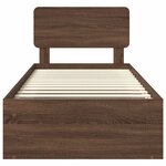 vidaXL Cadre de lit avec tête de lit Chêne brun 90 x 200 cm Pin massif