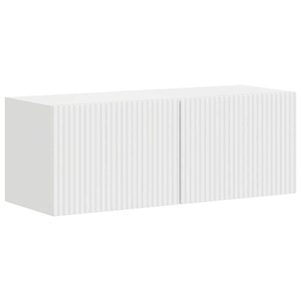 vidaXL Meuble TV mural 2 Pièces Blanc Brillant 60 x 31 x 29.5 cm