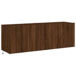 vidaXL Meubles TV muraux lumières LED 2 Pièces chêne marron 60x35x41 cm