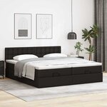 vidaXL Lit ottoman avec matelas & LED Noir 180x200cm similicuir