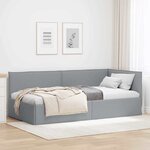 vidaXL Cadre de lit d'angle Gris clair 80 x 200 cm Velours