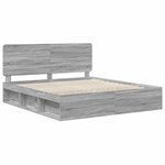 vidaXL Cadre de lit Gris Sonoma 180 x 200 cm Bois de pin massif