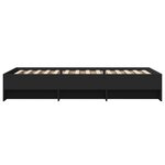 vidaXL Cadre de lit noir 75x190 cm bois d'ingénierie