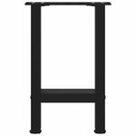 vidaXL Pieds de table basse Noir 2 pièces 38 x (42-43) cm Acier