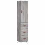 vidaXL Buffet haut Sonoma gris 34 5x34x180 cm Bois d'ingénierie