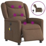 vidaXL Fauteuil inclinable de massage électrique marron tissu